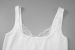 FDYOUI Sexy Lace Patchwork Tank Tops for Women Fashion Sleeveless Backless Cropped T-shirt Black White Y2K Skinny Corset Top