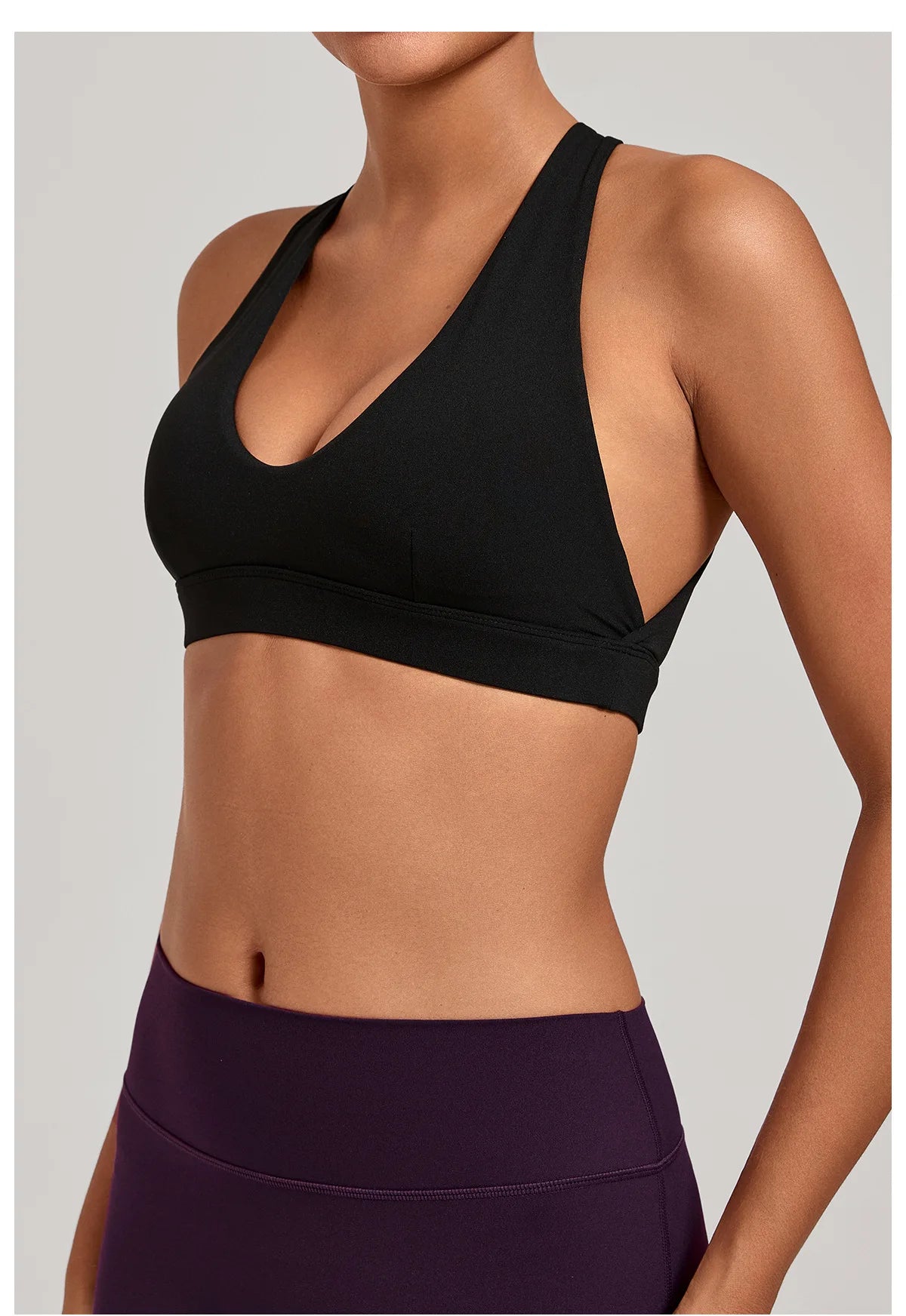 Sports Bra Gathered Neck Hanging Style Backless Tight Yoga Bra Women's Top Fitness Outdoorsports Pilates Training Gym Workout