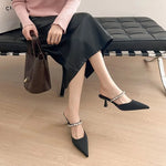Rhinestone Heels Slingback High Heels Women Black Pumps 2026 Woman's Elegant Modern Heeled Sandals Pointed Party Stilettos