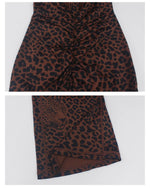 Sexy Brown Leopard Print Yoga Jumpsuit Women Hollow Out Backless Sleeveless Slim Gym Running One Piece Flare Pants Sports Suit