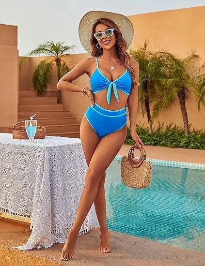 Irresistible Bikini High-Waist Ruched Sculpting Bikinis Tropical Floral Beach Swimsuit Lightweight Quick-Dry Women Swimwear