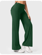 High Waist Pocket Yoga Pants for Women - Stretch Breathable Gym Workout Leisure Tummy Control Tights with Pockets