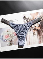 Letter Sexy Panties Women Thongs Rhinestones Diamonds G-string Sports Thong Low Waist Shorts Briefs T-back Fitness S-XL