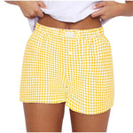 Teen Girls Plaid Shorts Elastic Waistband Pull-On Casual Lounge Summer Outfit Red Blue Color Women's Fashion