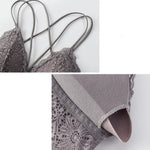 Women Lace Sexy Lingerie Set Push Up Bra Low-Rise Panties Underwear Set Sexy Wireless Bralette Comfort Breathable Brief Set