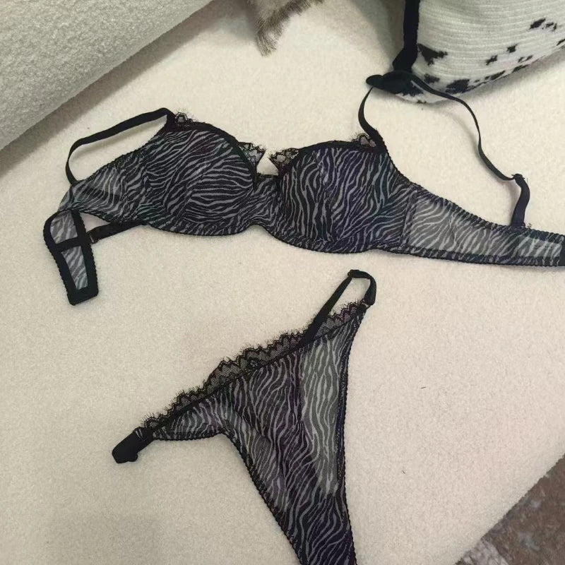 Leopard Print Bra for Women Sets High Quality Backless Sexy Hot Bra Brief Sets Lace Push-up Underwear Women's Intimates