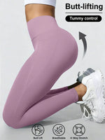 Women Butt Lifting Fitness Leggings With Pockets Tummy Control Sports Pant High Waist Fitness Tights Gym Clothing Sportswer