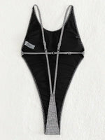 Sexy Ribbed Cross Backless Women Monokini Micro String Thong Swimwear One Piece Swimsuit Female High Cut Bathing Suit Swim Lady