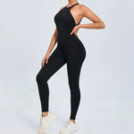 Seamless Yoga Jumpsuits Sports Fitness Peach Hip-lifting Backless Buckle One-Piece Training Gym Workout Tracksuits for Women