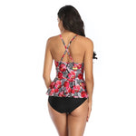 Summer Swimwear for Women Tankini Swimsuit Vintage Sunflower Print Bathing Suit 2XL Striped Beachwear Female Women's Swimwear