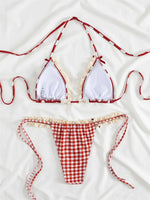 New Printed Bikinis Set Ruffles Swimwear Women Bandage Swimsuits Patchwork Bathing Suit Triangle Biquini Mujer Beachwear Summer