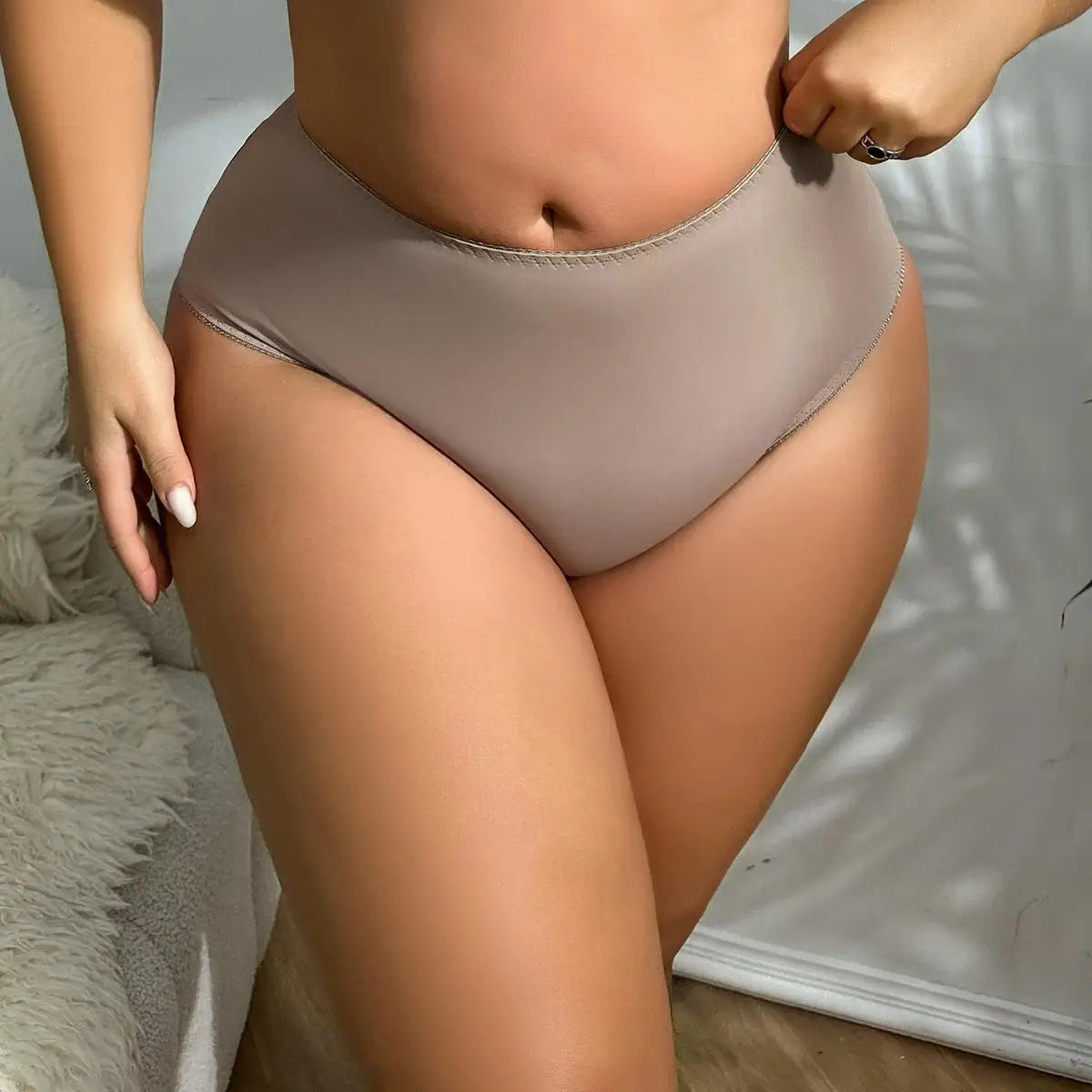 BEAUWEAR Big Size Panties for Woman Plus Size Underwear Plain Thin Underpants 0XL 1XL 2XL 3XL 4XL 5XL-2025#P