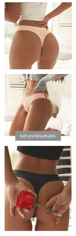 BZEL Sexy Women's Thongs Panties Traceless Soft Ice Silk Breathable G-String Lingerie for Woman Female Underwear 3XL Large Size