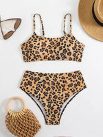 2025 Strappy Bikini High Waist Swimsuit Women Sexy Printed Swimwear Female Bathers Swimming Bathing Swimming Swim Suit Beachwear