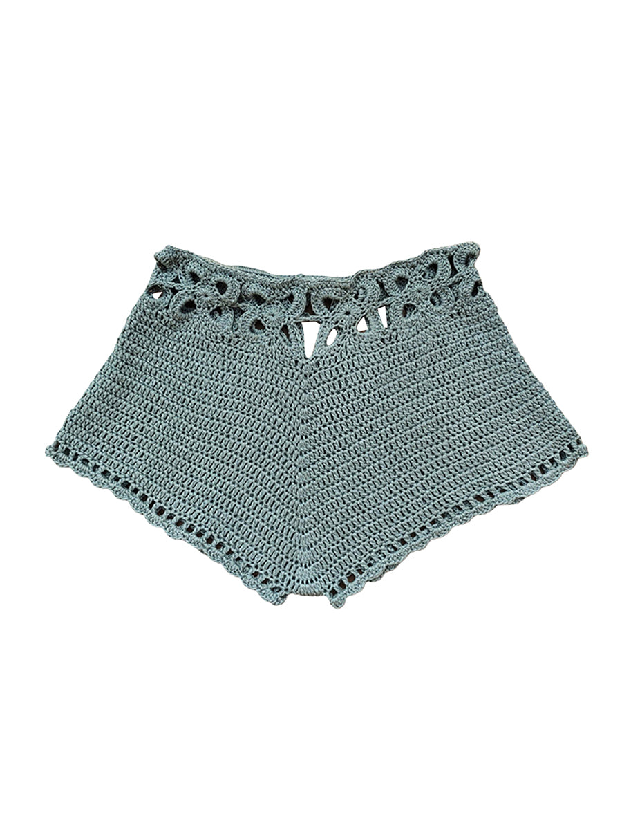 Women´s Beach Shorts Knit Crochet Cutout Bathing Suit Bottoms Drawstring Beach Board Shorts Summer Hot Shorts Streetwear