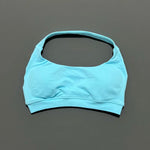 HISTELLO Impacts Sports Bra Women Seamless Yoga Halter Top High Support Push Up Open Back Gym Wear Workout Fitness Underwear