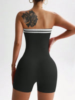 Striped Strapless Spicy Girl Outfit for Women, Seamless Slimming and Slimming, Tight Fitting, Hip Hugging, Sports and Casual Jum