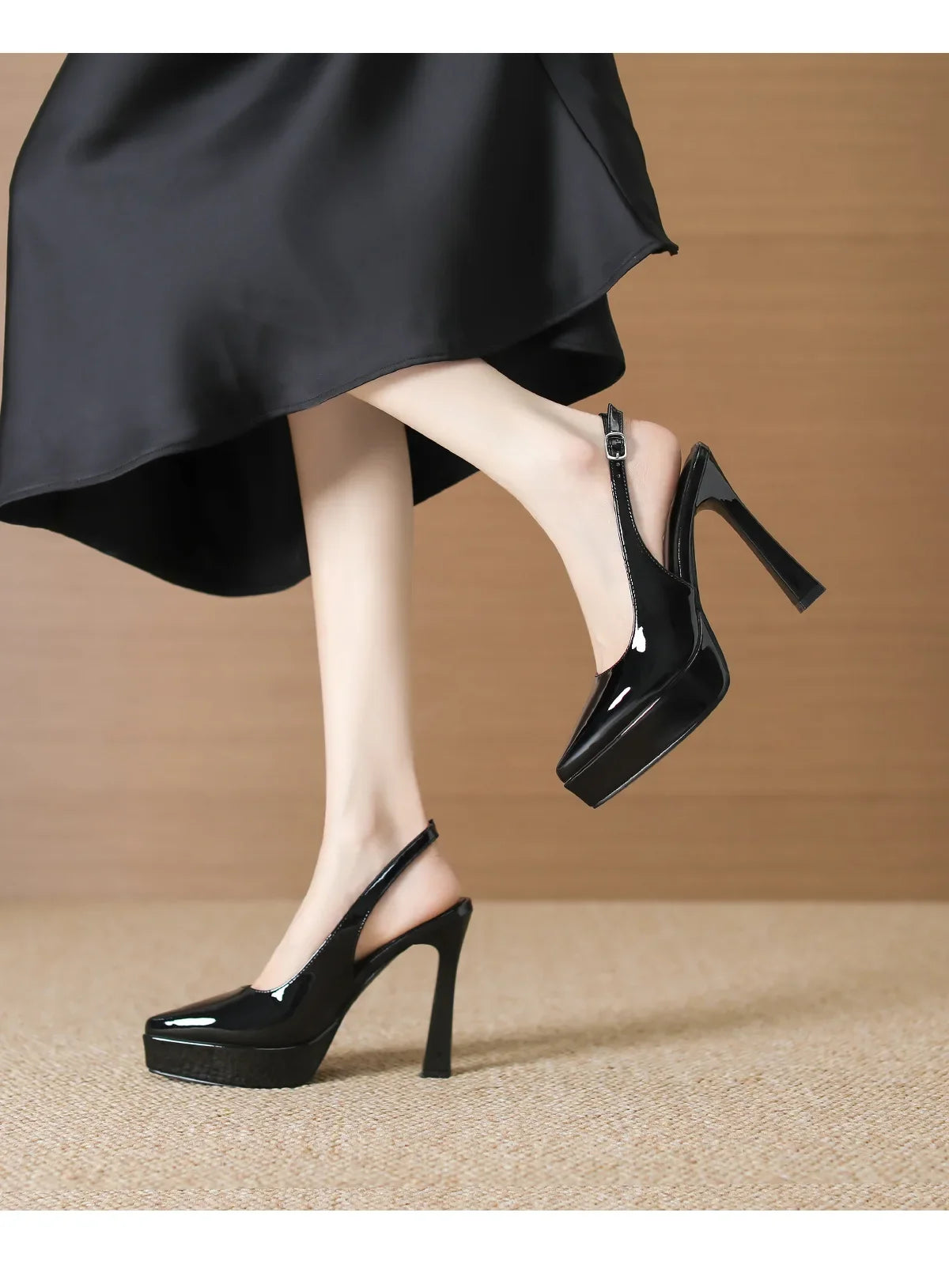 Baotou Slingbacks Sandals Women's Summer 2026 New Pointed Thin Heel High Heels for Ladies Waterproof Table Not Tired Foot Shoes