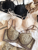 Sexy Hollow Bra Fashion Lace Flowers Embroidery Women Underwear Set French Push Up Brassiere Adjustable Plus Size Lingerie Sets