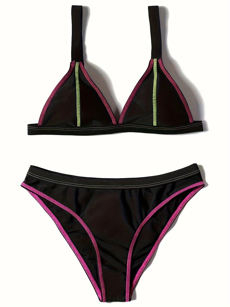 ZTVitality Sexy Push Up Bikini Set Women's Swimsuit Padded Bra Patchwork Swimwear Summer Beachwear Bathing Suit 2024 New Biquini