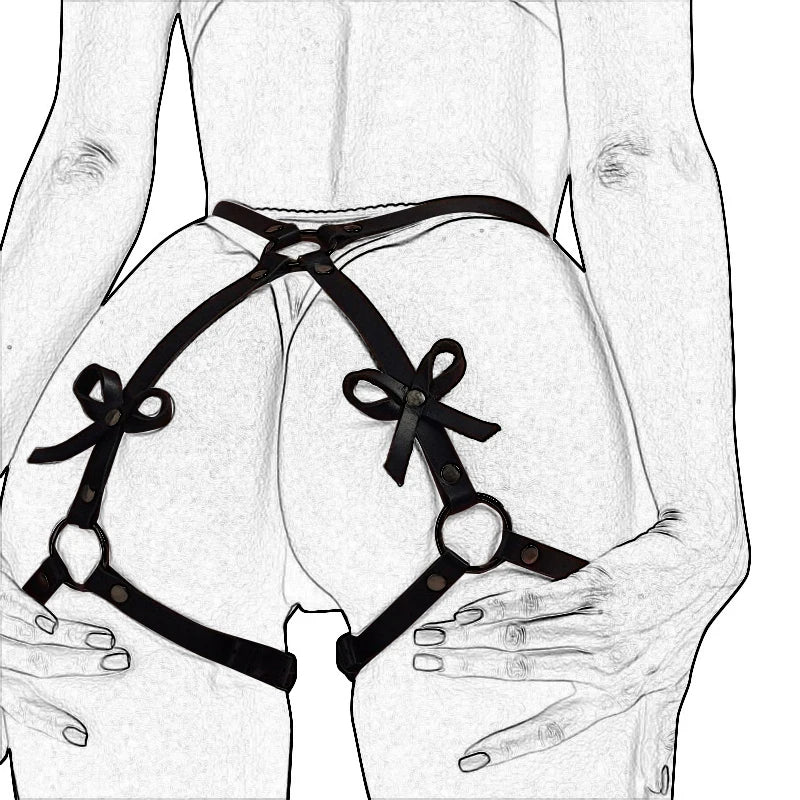 Women Sexy Garter Belt PU Leather Harness Lingerie Bdsm Bodystockings Garter Belt Fetish Erotic Rave Sword Belts Gothic bodysuit