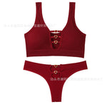 Sexy seamless underwear set push-up bra vest sports breathable push-up set