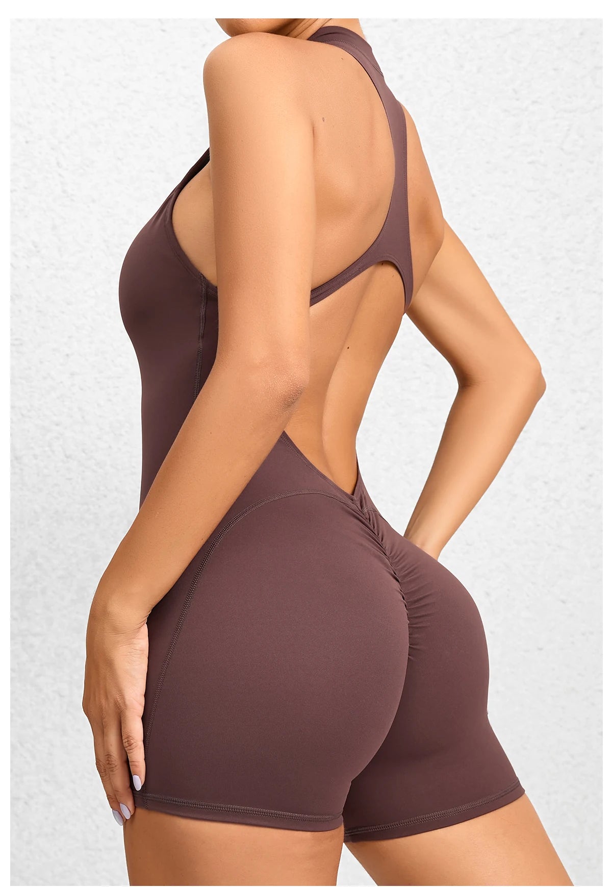 Women Yoga V Backless Jumpsuit Workout Bodysuit Sleeveless Gym Bodycon Sportswear Fitness Yoga Suit One Piece Outfit