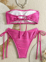 XS - XL Wrinkled Shells Bandeau Bikini Women Swimwear Female Swimsuit Two-pieces Bikini Set Bather Bathing Suit Swim Beachwear