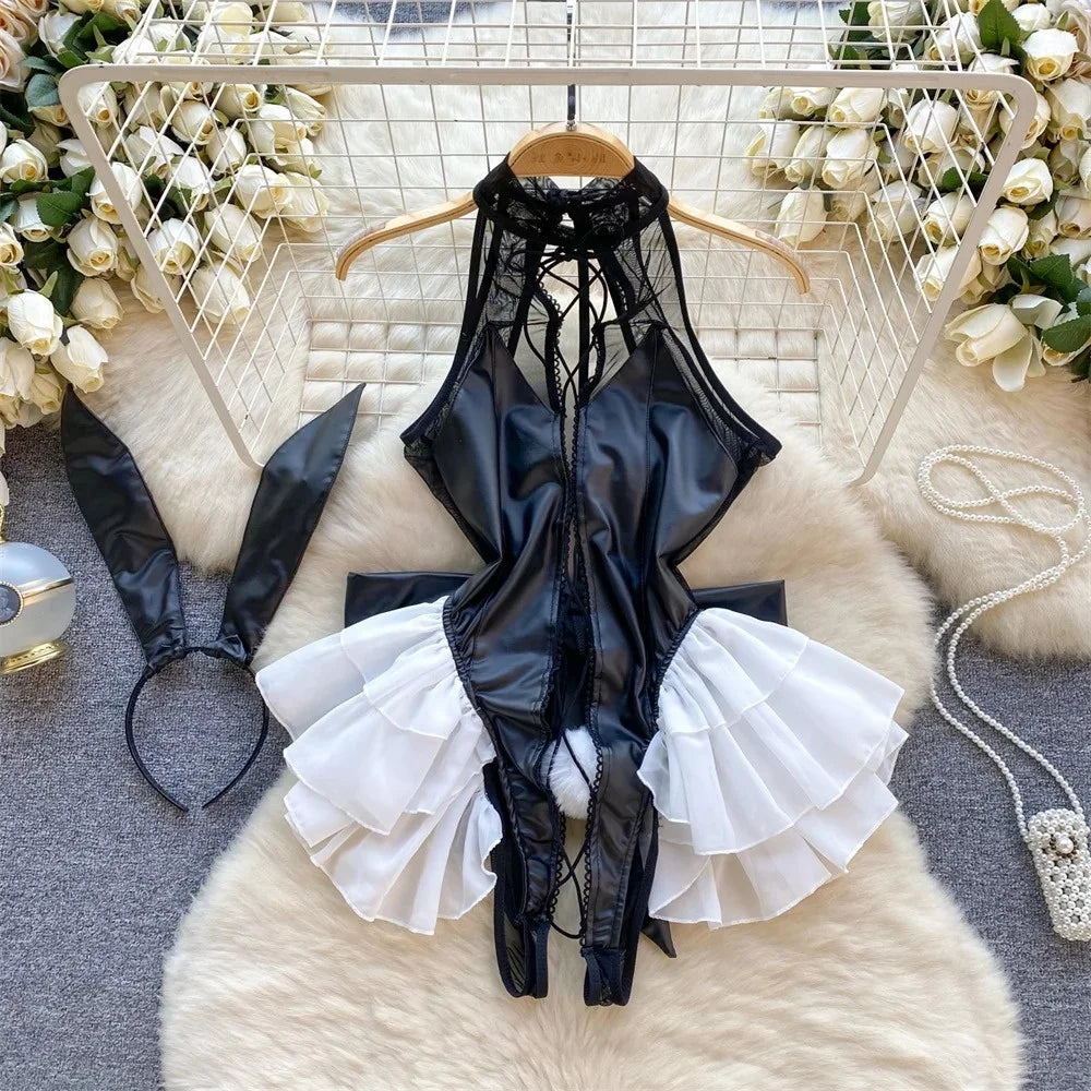 Women Sailor Collar Two-Piece Set Navy White Bow Decor Chiffon Fabric Casual Homewear Cosplay Costumes Daily Party Themed Event