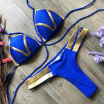 S - XL New Sexy Push Up Bikini Women Swimwear Female Swimsuit Two-Pieces Bikini Set Bra Cup Bather Bathing Suit Swim V2154