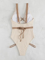 New Sexy One Piece Swimsuit Swimwear Women Pit Striped Hollow Backless Cross Straps Solid Beachwear Bathing Suit Banadores Mujer