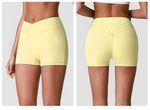 Outdoor Running Yoga Shorts Women Summer Crossed V Waist Hip Lifting Fitness Tight Sports Pants Quick Drying Gym Fitness Shorts