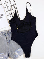 2026 Sexy Black One Piece Swimsuit Swimwear Women Solid One-piece Bathing Suit Beachwear Costumi Da Bagno Donna Banadores Mujer