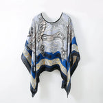 Simulated Silk Pullover Shawl Sweater Summer Beach Sun Protection Cape Women's Beach Towel Versatile Gauze Scarf Multifunctional
