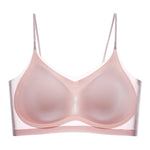 Ultra-Thin Breathable Ice Silk Top Bra Women's Seamless Back Halter Vest Wrap Bra Small Chest Together