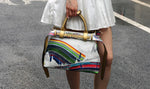 Jungle Pattern Women's Handbags Large Capacity Crossbody Bag Belt Lettering Decoration Shoulder Bag 2024 Designer Luxury Bag