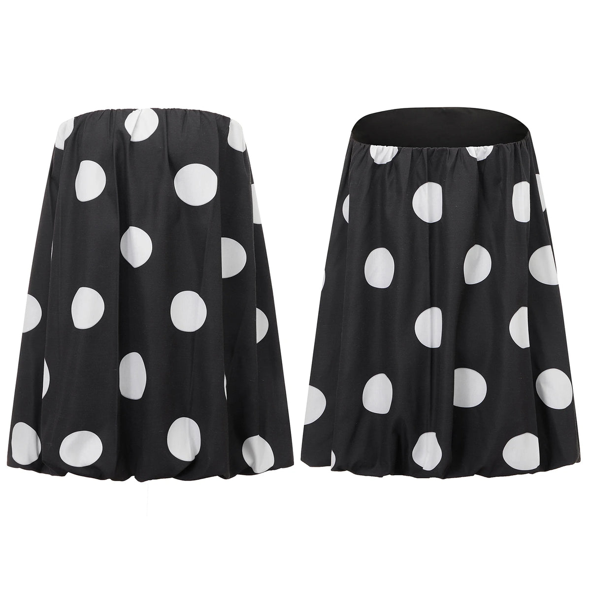 Women Mini Dress Dot Print Backless Tube Dress Summer Party Fashion Casual Strapless Dress
