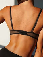 Sexy Lingerie European and American Style Corrugated Bra with Thin Upper and Thick Lower Padding, Side Breast Support, Soft Underwire, Small Chest, Anti-Gathering, Anti-Sagging, Lift-Up Bra