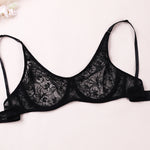 Bra For Womens Underwear Lace Bra Underwire BH Hollow Out Embroidery Perspective Sexy Lingerie Tops Plus Size Brassiere