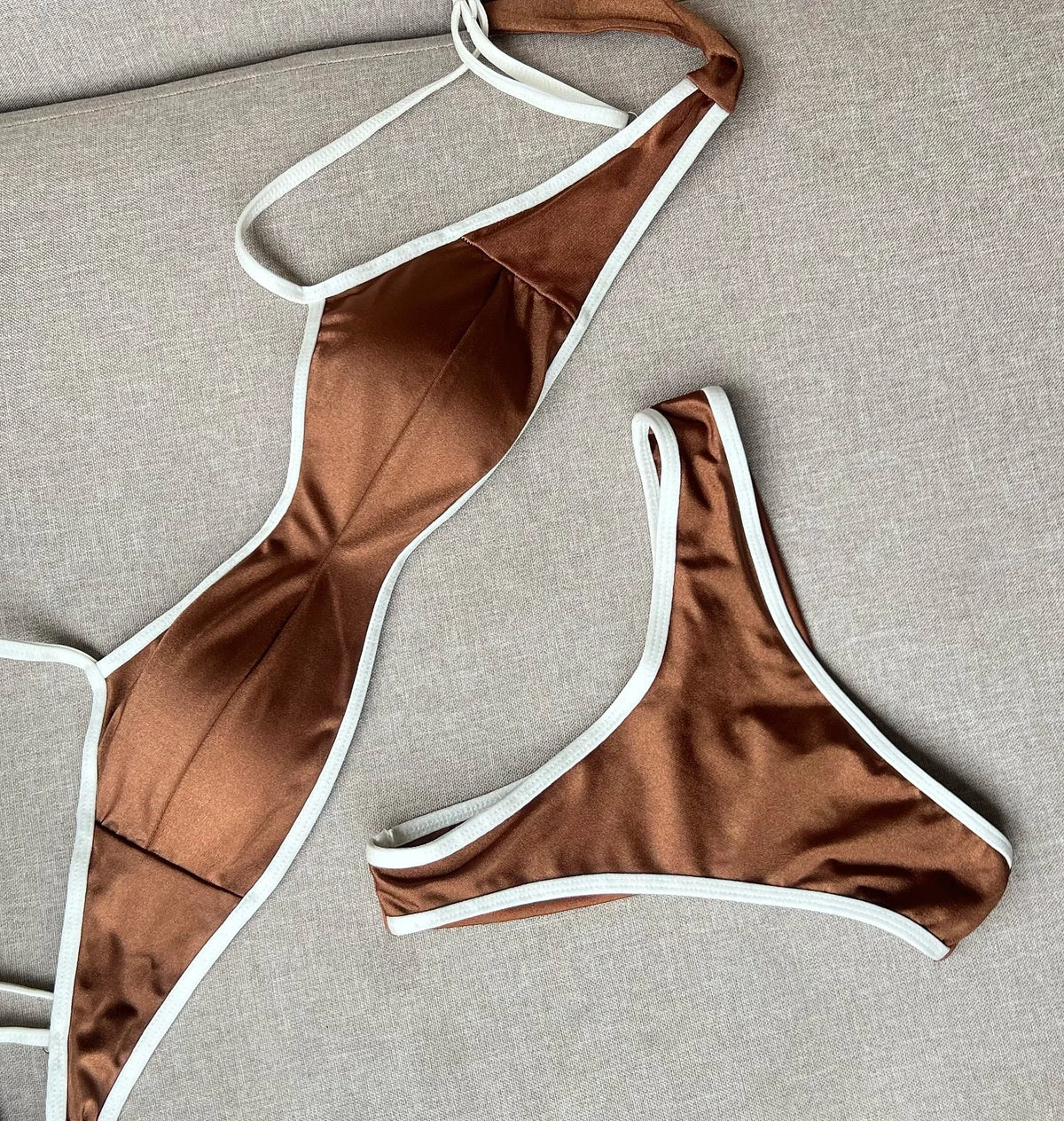 2026 Sexy Bikini Women Swimsuit Female Swimwear Bandeau Biquini Bathing Suit Shiny Swimming Suits Halter Bodysuit Beachwear
