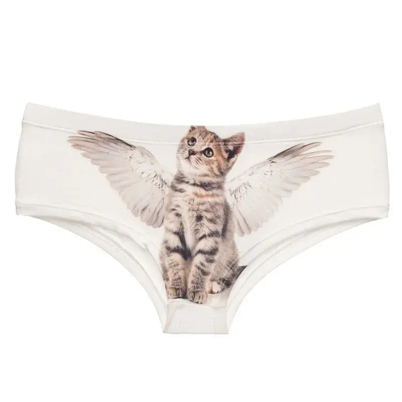Women Panties 3D Print Seamless Panties Women Underwear ANGEL CAT Cartoon Print Lovely Push Up Briefs Lingerie Thong for Female
