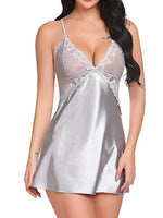 Ladies Sexy Lace Pajamas Evening Dress Sexy Lingerie Transparent Mesh Robe Underwear Solid Color Lace Bathrobe Dress Sex Clothes