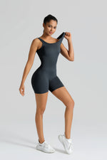 Shaping yoga Women's sleeveless square neck ribbed yoga leggings set Suitable for yoga and fitness
