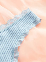 1pcs Plus Size Women's Low-Waist Thong Panty Cute Girl Style Seamless Bowknot Lace Panties Trim Lightweight Breathable Underwear