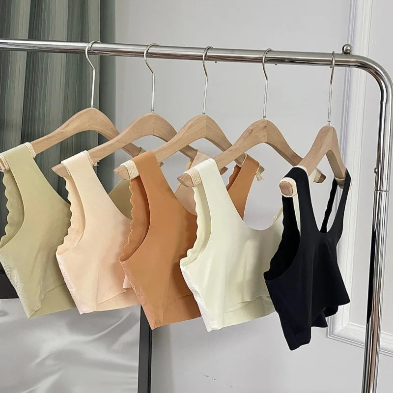 Women Wireless Bras Sports Tank Bra Sexy Lingerie Female Crop Top Soft Padded Wide Straps Brassiere Plus Size Intimates M-3XL