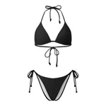 2026 Summer Women's Solid Color Swimwear Halter Bikini Set Bra with Side Tie Thong 2Pcs Bathing Suits Sexy Fashion