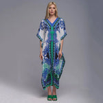 2026 Women Swimsuit Beach Cover Up dress Sleeve Kaftan Beach Tunic Long Pareos Bikinis Cover ups Summer Robe Plage Beachwear