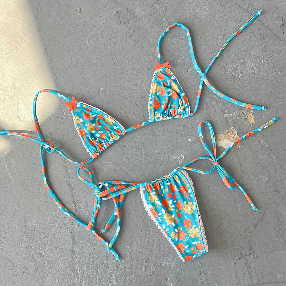 Micro Bikini Push Up Women Swimsuits 2025 Sexy Female Swimwear Brazilian Bikini Set Thong Biquini Swim Suits Print Beachwear