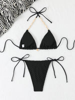 2026 Halter String Triangle Bikini Women Sexy Swimwear Female Mesh Swimsuit Solid Bathers Bathing Swimming Swim Suit Beachwear
