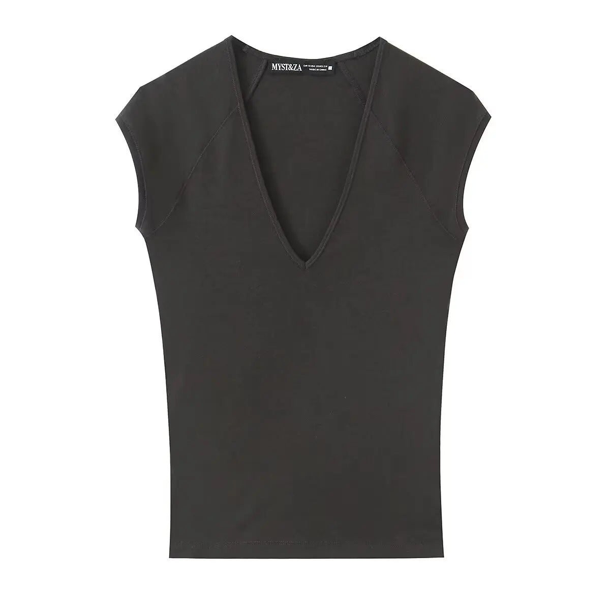 Women's Casual Slim Fit Sleeveless V-Neck T-Shirt ZXZ0